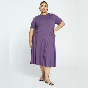 UNIVERSAL STANDARD Devi Liquid Jersey Dress in Potion Purple